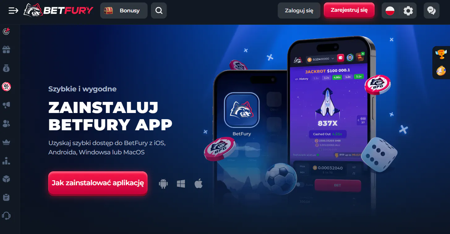 Oficjalna strona instalacji aplikacji BetFury