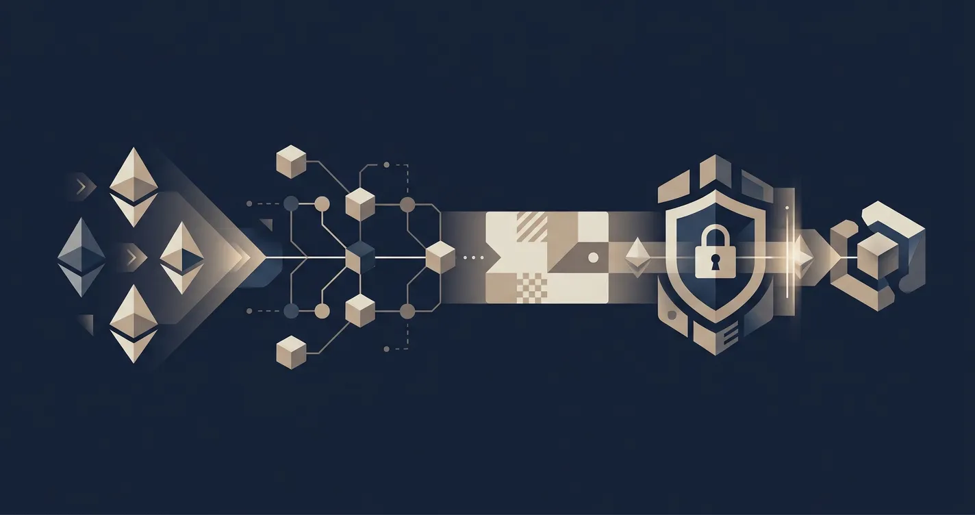 Schemat pokazujący relację między aktywem, siecią, adresem i 2FA w kasjerze kryptowalutowym